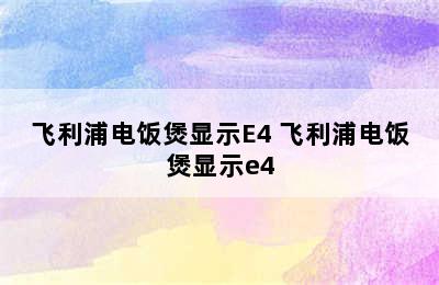 飞利浦电饭煲显示E4 飞利浦电饭煲显示e4